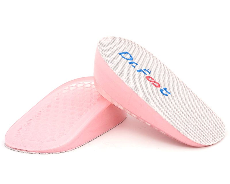 Dr.Foot نعل زيادة الطول من د. فوت، وسادات كعب، وسادات رفع كعب لعدم تناسق طول الساق (1" ارتفاع) وردي - Image 1
